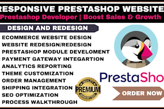 build prestashop website redesign prestashop store migrate to shopify