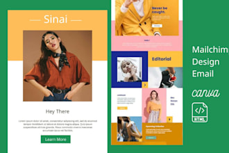 design professional mailchimp email template and newsletter