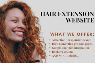 design shopify hair extension website, beauty or skincare website, spa website