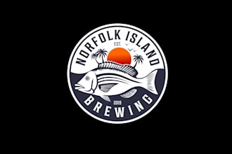 design a hand drawn vintage craft brewery logo