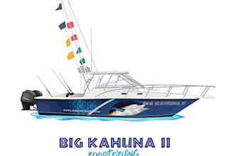 do awesome fishing team and boat charter logo in 24 hours