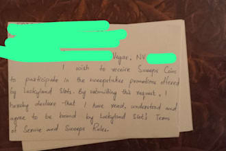 handwrite sweepstakes cards and envelopes for you