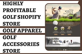 design golf shopify store golf apparel store golf accessories store golf website