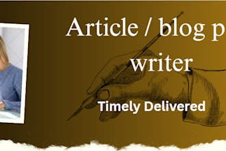 write for you articles and blogs post with SEO and images