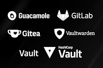 install guacamole, gitlab, gitea, vaultwarden and hashicorp vault