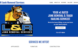 design junk removal website hauling website dumpster website