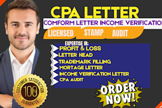 provide verified CPA letter, expense