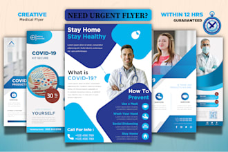 do urgent medical flyers, educational flyers, one pager within 12 hours