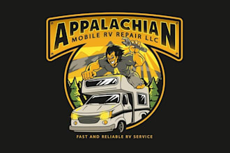 design automotive mobile rv repair logo