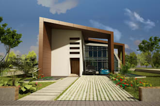 build real estate building environment, facade design,3d luxury house, 3d tiny