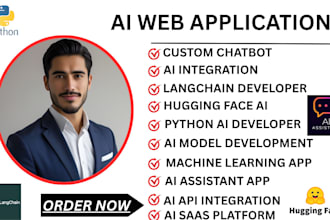 develop ai web app, ai mobile app, ai saas, ai model, conversational ai bot