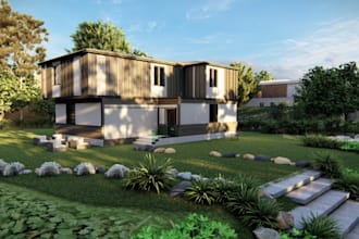 optimize multi story building,facade,surroundings design,living space,rhino, cgi