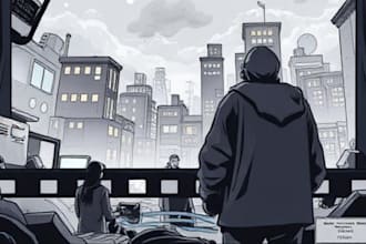 create storyboard design, storyboard illustration, storyboard and characters