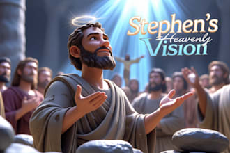 bible themed illustration christian children storybook cover design