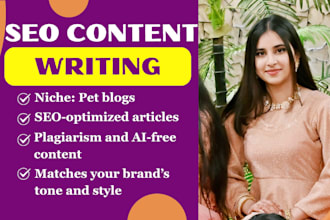 write SEO blog posts for your cat, dog, and pet within 24 hours