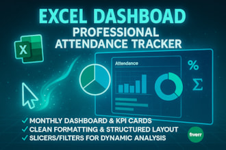 create automated excel attendance tracker with dashboard
