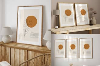 create eye catching frame mockup for your wall art, image or photo