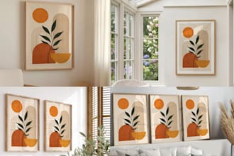 create eye catching frame mockup for your wall art, image or photo