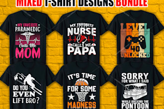 design trendy and eye catching tshirt graphics for your brand