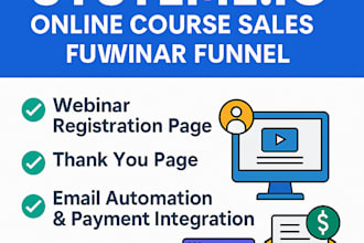 build high converting systeme io webinar funnel, course sales funnel