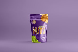 create a premium bag, pouch, packet, product packaging, label