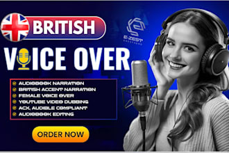 be your british female voice over for acx  audiobook, audible, video narration