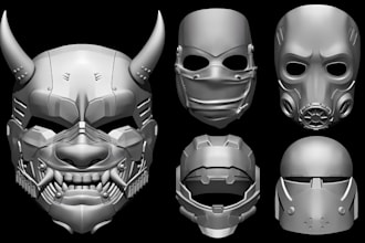 sculpt 3d mask cosplay 3d helmet model oni mask 3d props armor for 3d printing
