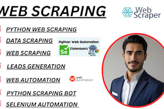 do python scraping, web scraping, data scraping, lead generation, web automation
