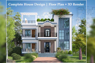 design your complete house with 2d plans and 3d renders