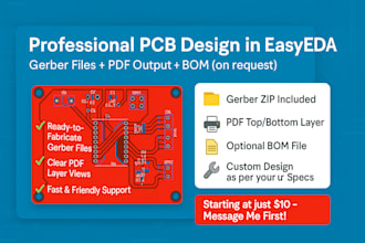 design pcb using easyeda and deliver gerber and PDF files