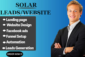 create solar lead landing page and website  solar survey