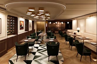render restaurant lounge,interior lobby design,   layout furniture, dining  area