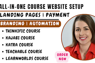 setup your thinkific learnworlds teachable kajabi katra online school website