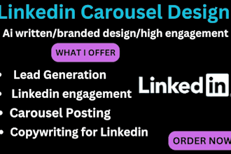 design high engagement linkedin carousel with ai written content on your brand