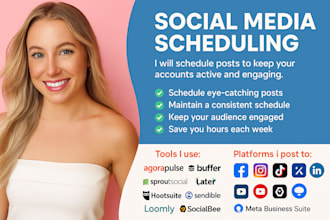 schedule social media post via hootsuite buffer loomly later sprinklr metricool