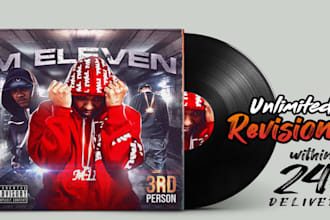 draw cartoon music album cover art, single art work