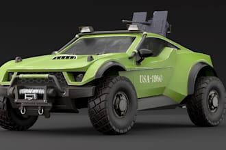 mold detailed 3d machinegun offroad zarooq car,3d mid poly fivem car,car bodykit