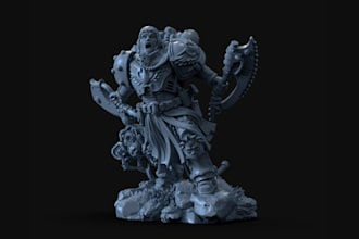 port 2d image to 3d sculpting,3d creature, animal model, print stl,3d statue fur