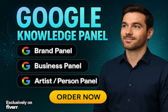 create brand google knowledge panel, person, artists, business online visibility