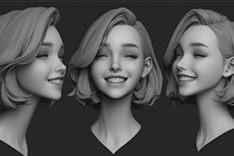 sculpt printable 3d head,3d head model, 3d head bust, 3d model character statue