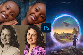 edit photos, retouch images create eye catching photo compositions face swaps