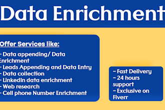 do linkedin data enrichment, data entry and email list building