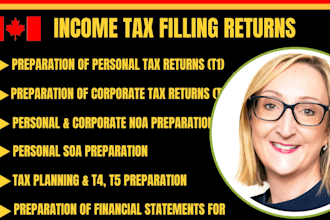 efile your canadian taxes and accounts preparation of t1, t2, t4