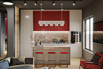 convert old space to luxury interior apartment, livingroom lighten, 3d rendering