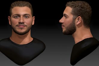sculpt 3d head realistic 3d face 3d bust model 3d statue stl redesign