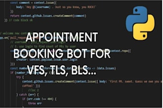 build bls appointment bot, script bls, vfs bot, tls bot, autofill bot,ticket bot
