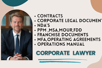 draft and review corporate contracts as an experienced corporate lawyer