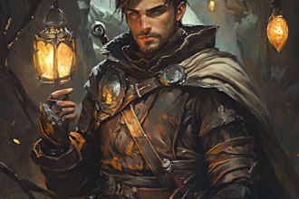 create fantasy dnd character illustration