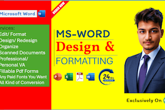 format, design, edit, and fix your ms word documents professionally
