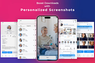 design app screenshots for play store and app store